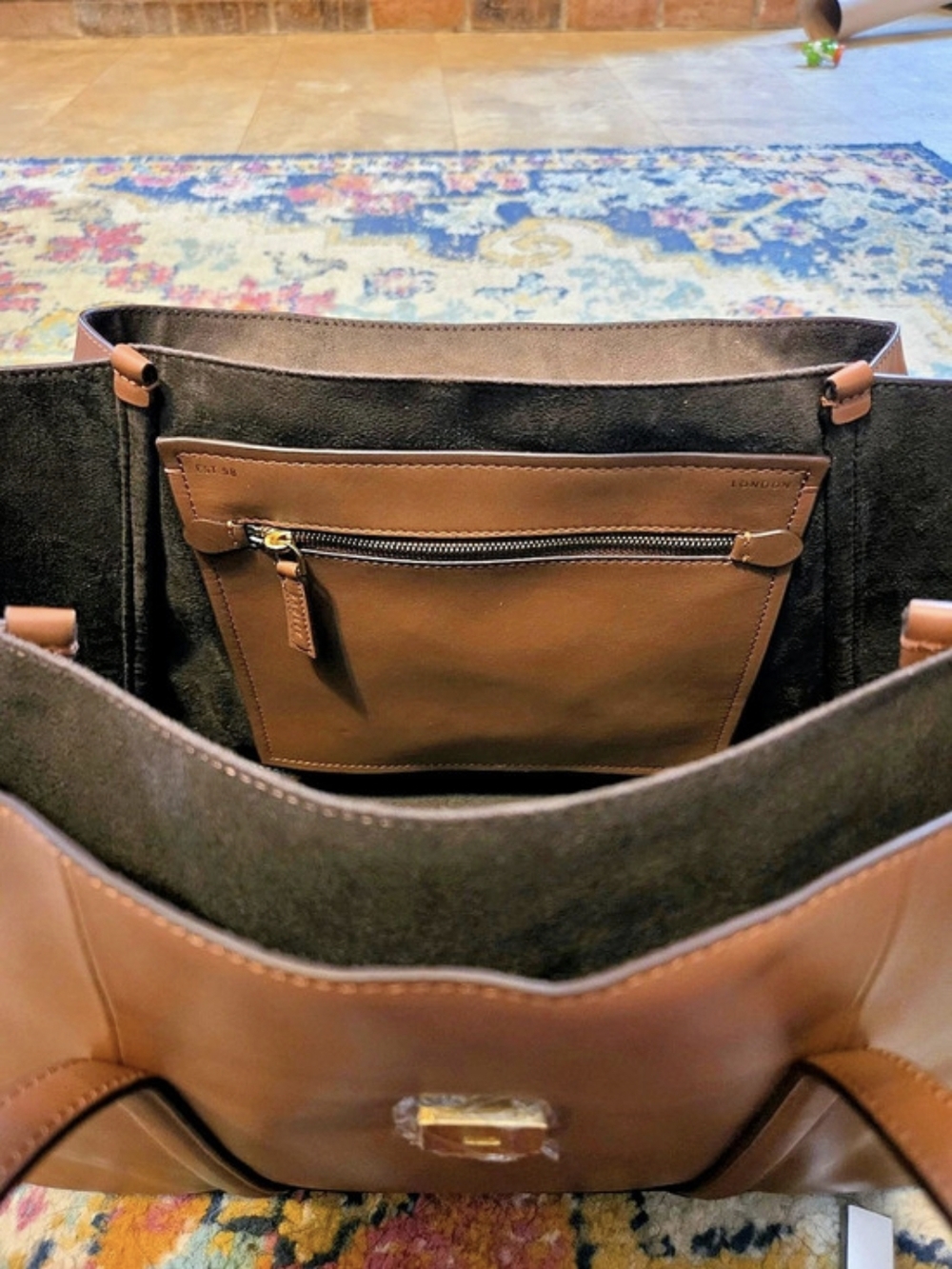NWT Radley London The Chancery Medium Shoulder Bag In Cognac - Picture 8 of 10